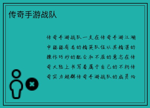 传奇手游战队